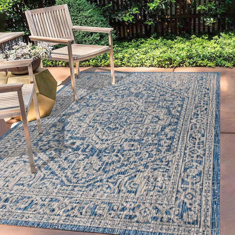 JONATHAN Y Rozetta Medallion Textured Weave Indoor/Outdoor Area Rug