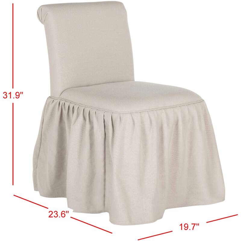 SAFAVIEH Kizzy Linen Vanity Chair - 19.7" x 23.6" x 31.9" - 20Wx24Dx32H