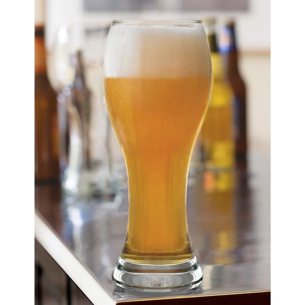 True Wheat Beer Glasses, Pilsner Beer Glass, Craft Brew Lovers Glassware,  23 Ounce, Large Beer Glasses, Set of 4 Pilsner Glasses, Clear Glass 