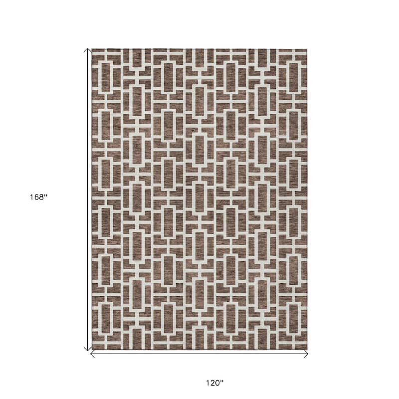 HomeRoots Geometric Transitional Rectangle Outdoor Rug