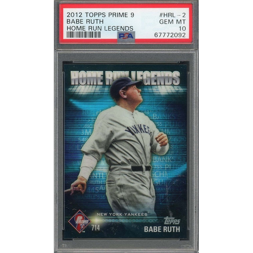 babe ruth graded card 2012 Topps Prime 9 Home Run Legends Baseball HRL-2 PSA 10 - Black - 8'6