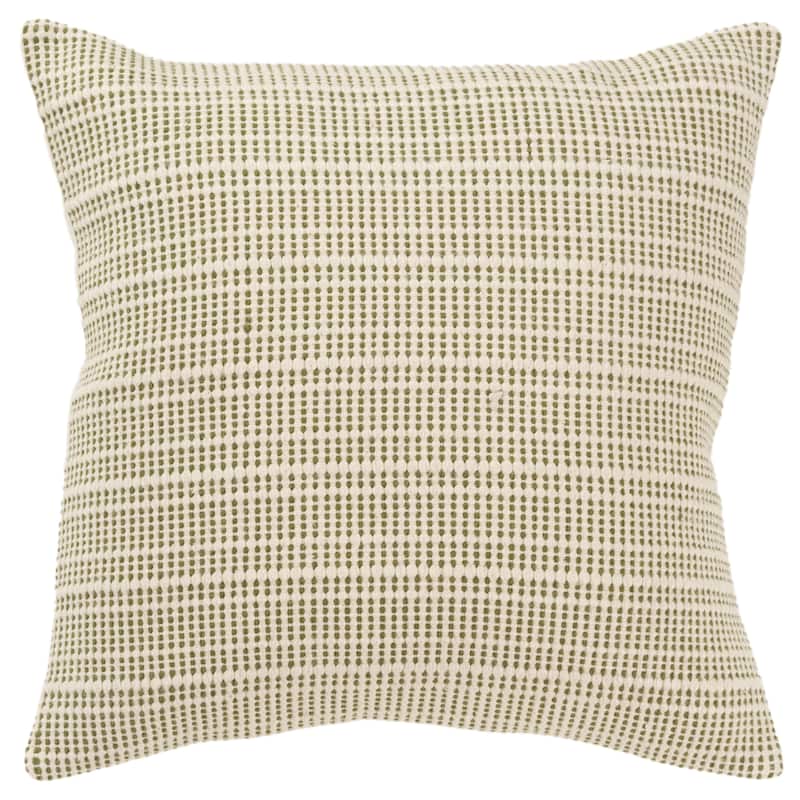 Rizzy Home Transitional Pillow Cover - 20" x 20" - Green