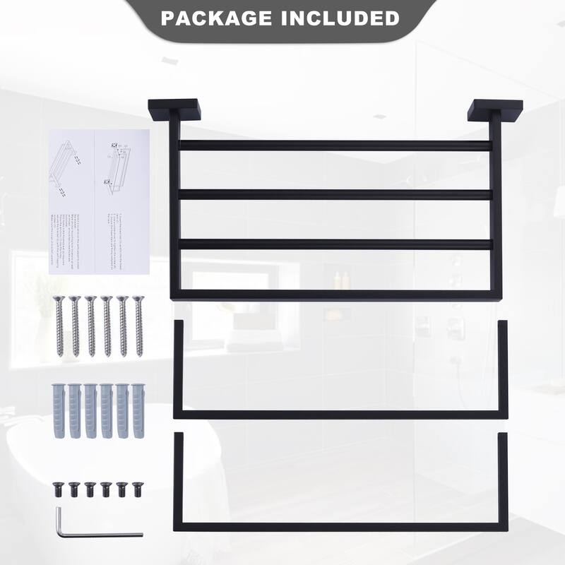 WOWOW 2-Tier Stainless Steel Bath Towel Rack