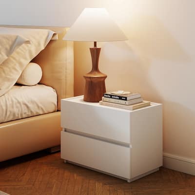 23.62"W Wood 2-Drawer Nightstand