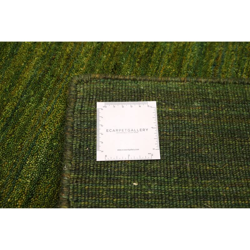 ECARPETGALLERY Hand Loomed Kashkuli Gabbeh Green Wool Rug - 5'0 x 7'11