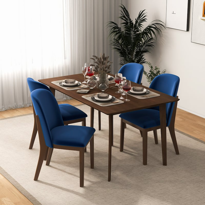 Bellar Mid Century Modern Linen/Velvet Dining Chair (Set of 2)