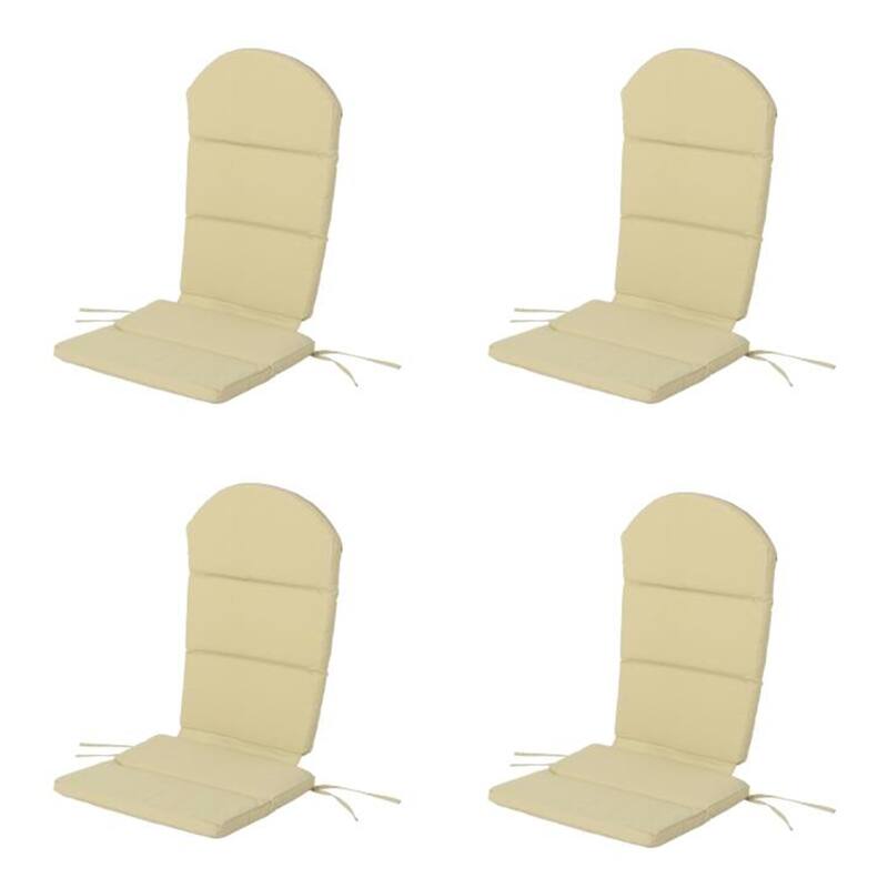 Roomfitters Outdoor Adirondack Chair Cushions with Ties, Water-Resistant Fabric, Set of 4