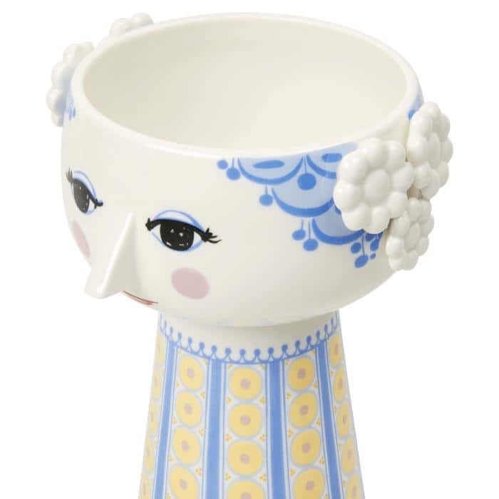 Bjørn Wiinblad Eva Vase, Blue, H: 7.3"