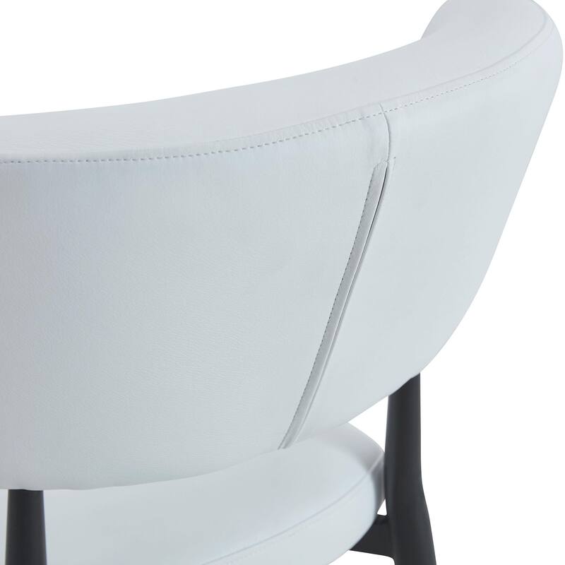 4 Piece PU Leather Ergonomic Dining Chair with Backrest, Metal Legs, Non Slip Feet for Restaurant Kitchen Bedroom Living Room