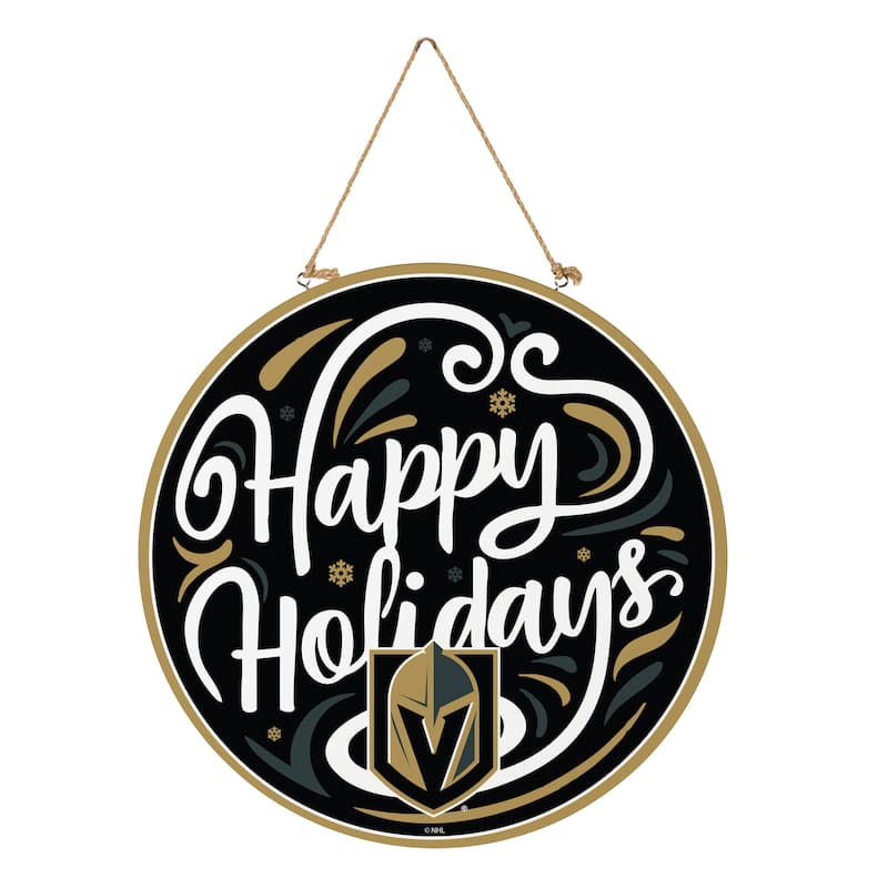 Las Vegas Golden Knights 18" x 18" Happy Holidays Door Décor Wall Sign - 18" x 18"