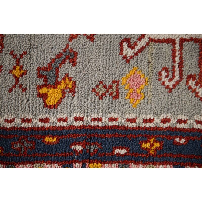 Geometric Green Kazak Indian Runner Rug Hand-knotted Wool Carpet - 2'6"x 9'11"