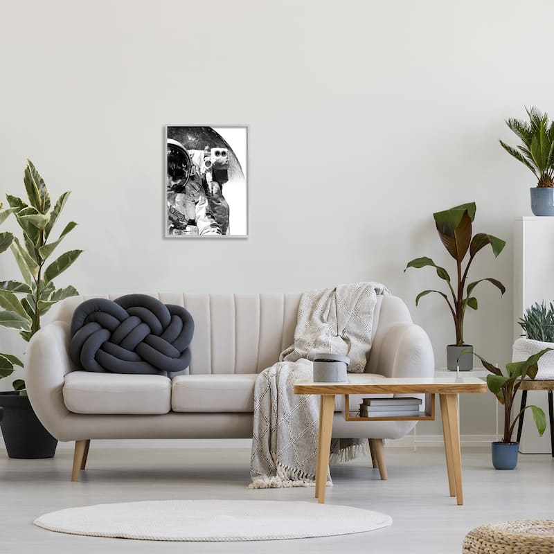 Stupell Monochrome Astronaut Distant Planet Outer Space Photography Framed Wall Art, Design by Brandon Wong