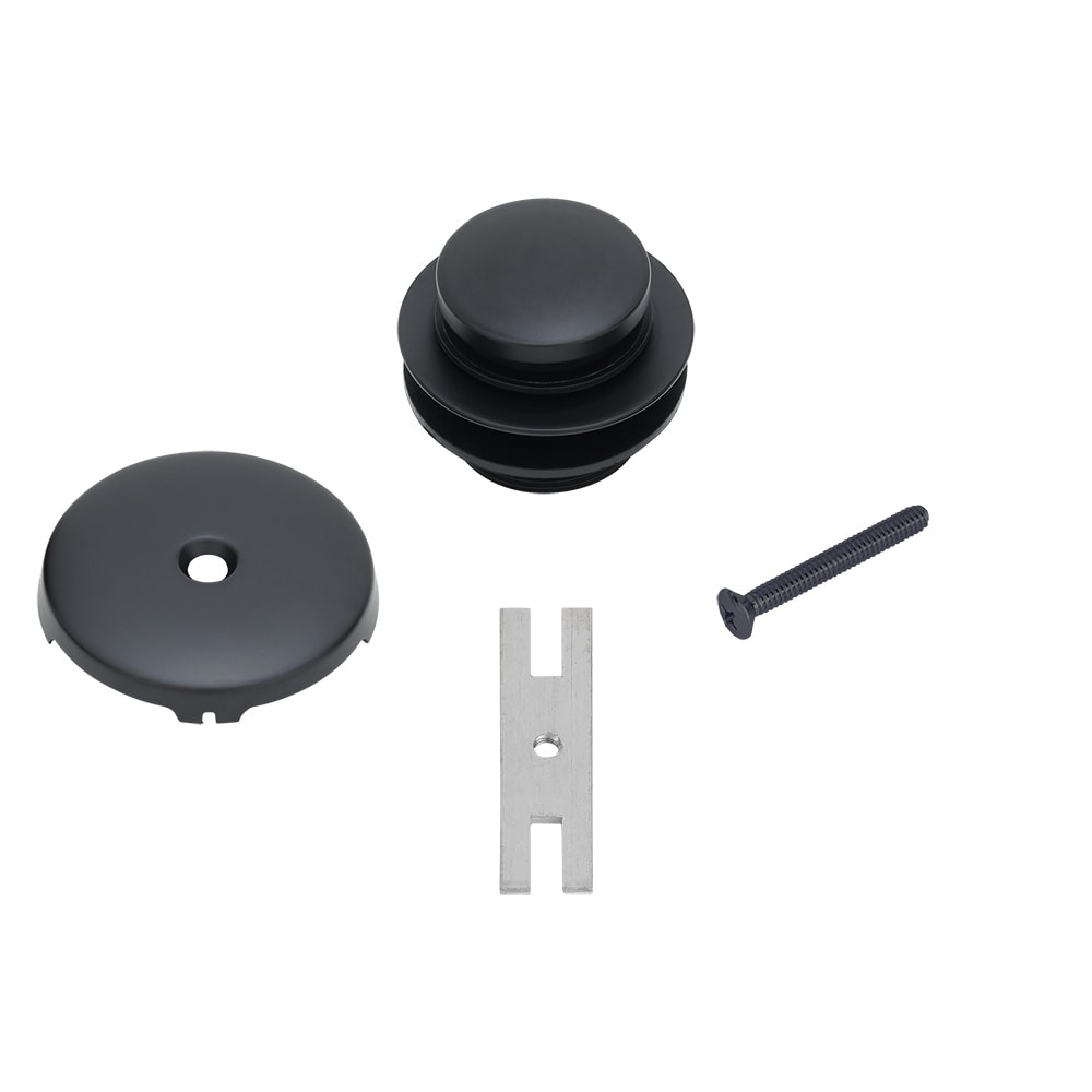 Tub Drain Overflow Cover 3-1/8" With Screw Two Hole Overflow Plate Fits Most Standard Bathtub Overflow Drain Cover, Black Tub Overflow
