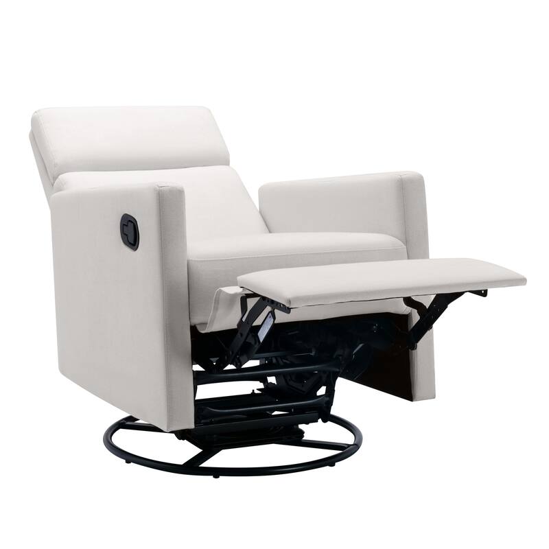 Swivel Gliders Chairs Upholstered Recliners Chair Modern Tilt Rocking Chair for Nursery Chairs with Adjustable Headrest Footrest