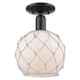 Option Matte Black / White Glass with White Rope