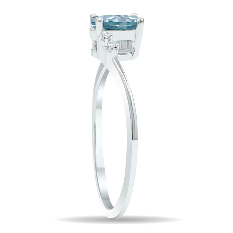 Women's Aquamarine and Diamond Tierra Ring in 10K White Gold