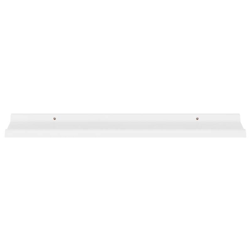 Yuli Wall Shelf Set of 4, Contemporary White, Raised Ledge Design 32 Inch