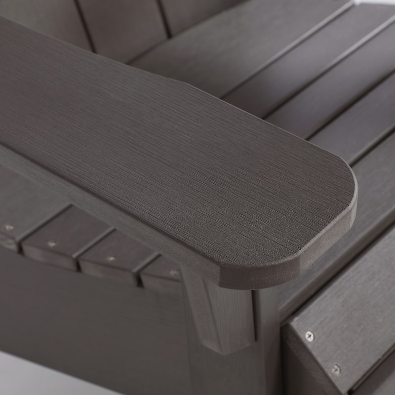 Hurley Folding Poly Adirondack Chair with Pull-out Ottoman (Set of 2)