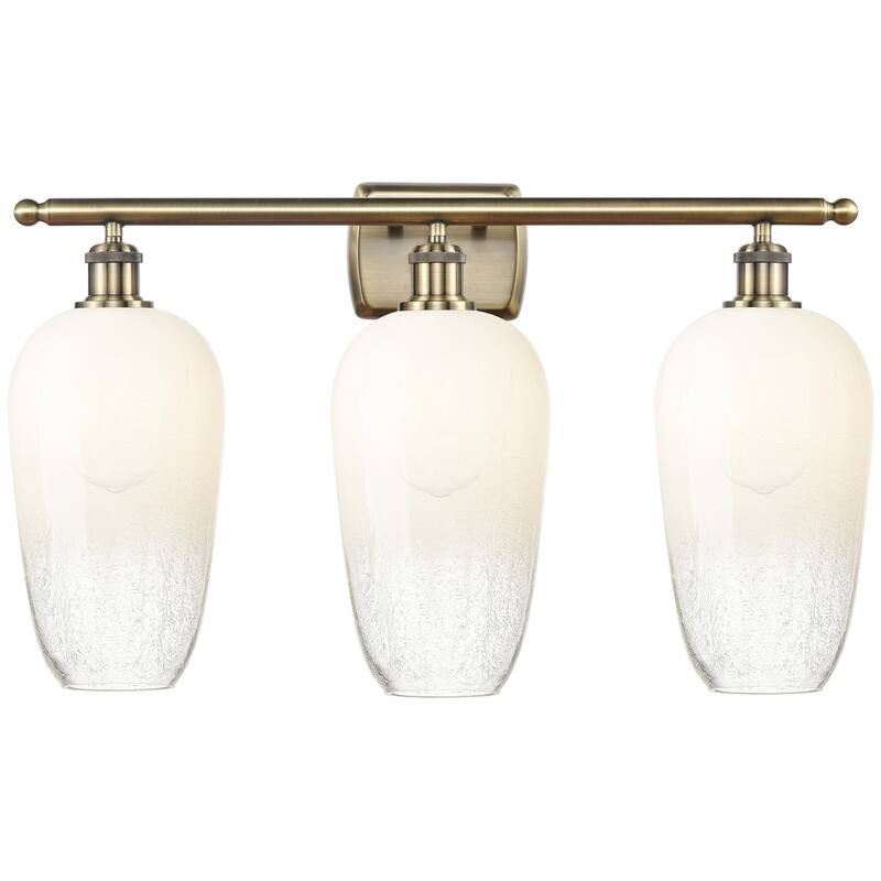 Innovations Lighting 516-3W-16-27 Brookhaven Flute Vanity Brookhaven - Antique Brass / Opal