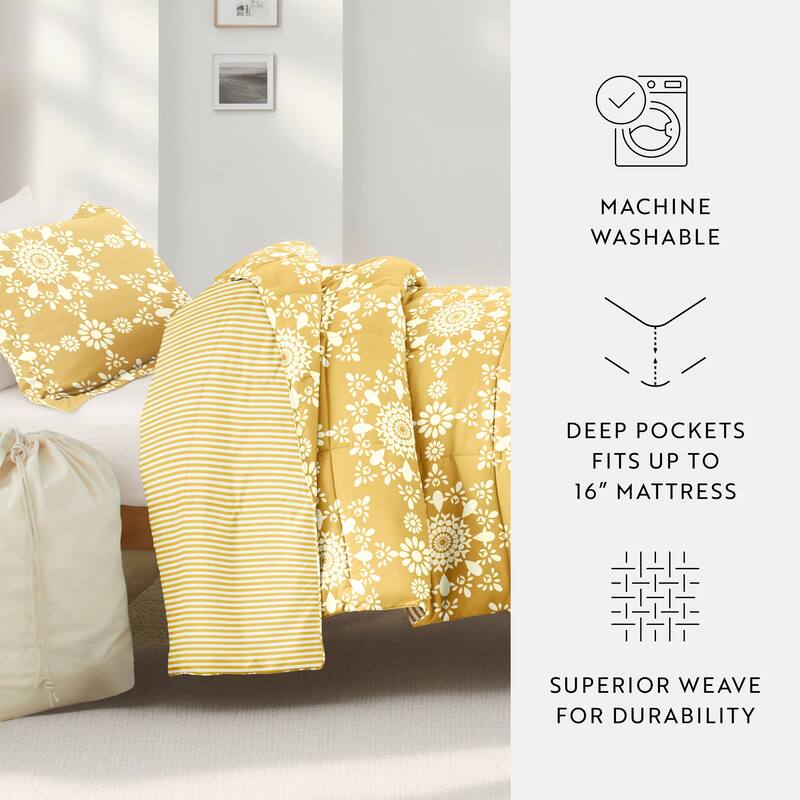 8pc Twin XL Pattern Dorm Bedding Bundle