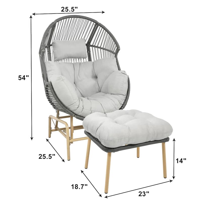 Gymojoy Outdoor Oversized Egg Basket Rocking Chair