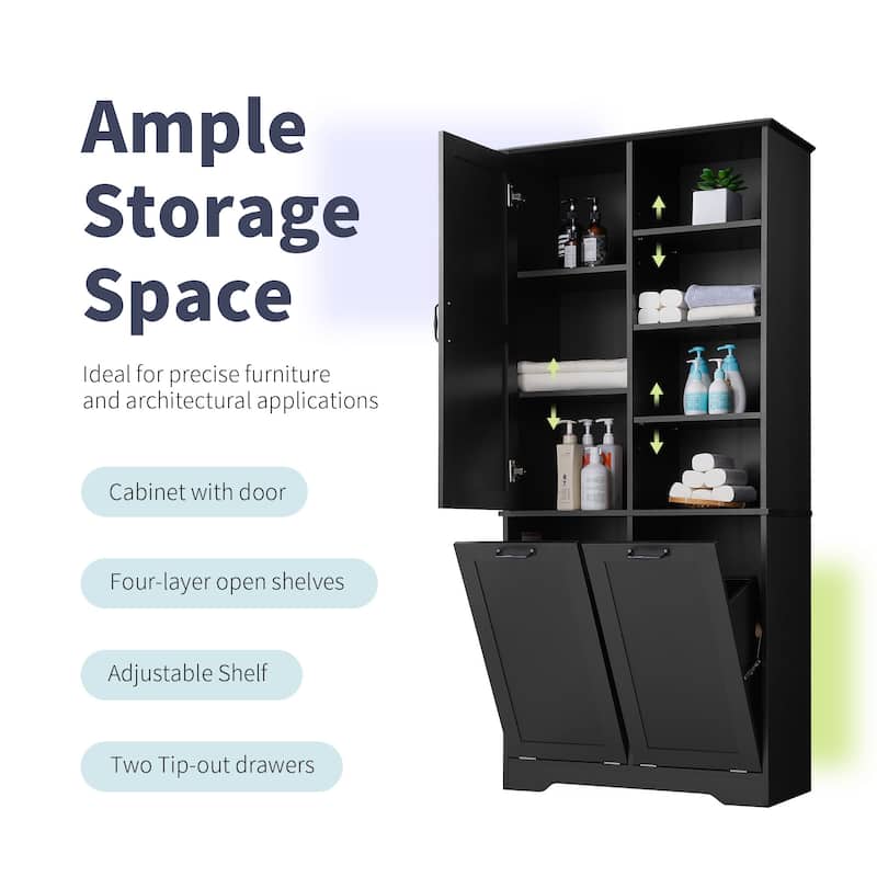 Bathroom Storage Cabinet with Doors and Drawers