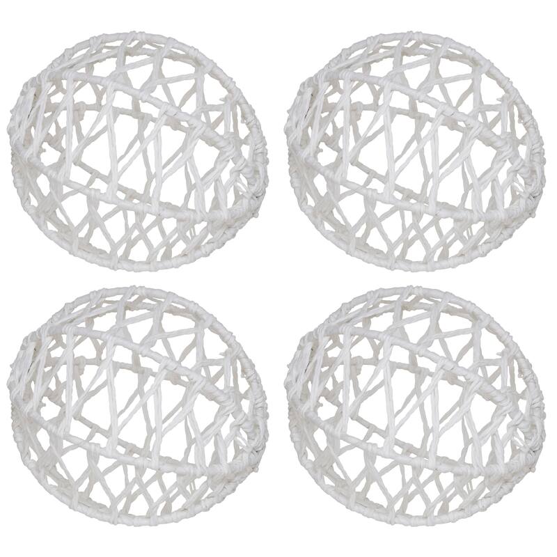 Tangled Charm Raffia Orb (Set of 4) - 4"