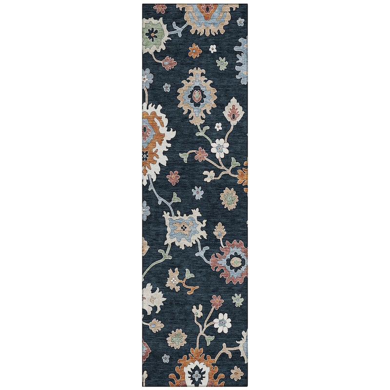 Machine Washable Indoor/ Outdoor Chantille Traditonal Kashan Rug
