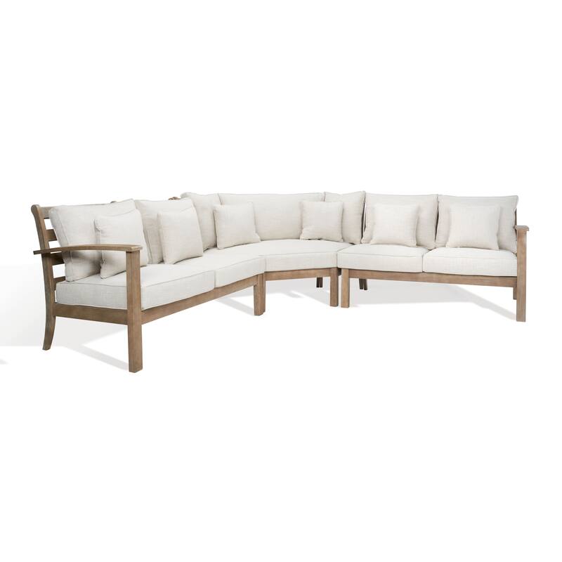 SAFAVIEH Couture Rosabecca Eucalyptus Patio Sectional Sofa - 107"W x 107"D x 35"H