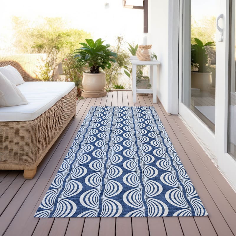 Machine Washable Indoor/ Outdoor Contemporary Chantille Rug