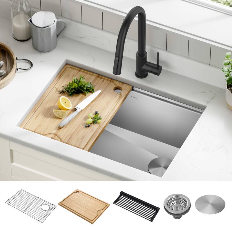 KRAUS Kore Workstation Undermount Stainless Steel Kitchen Sink