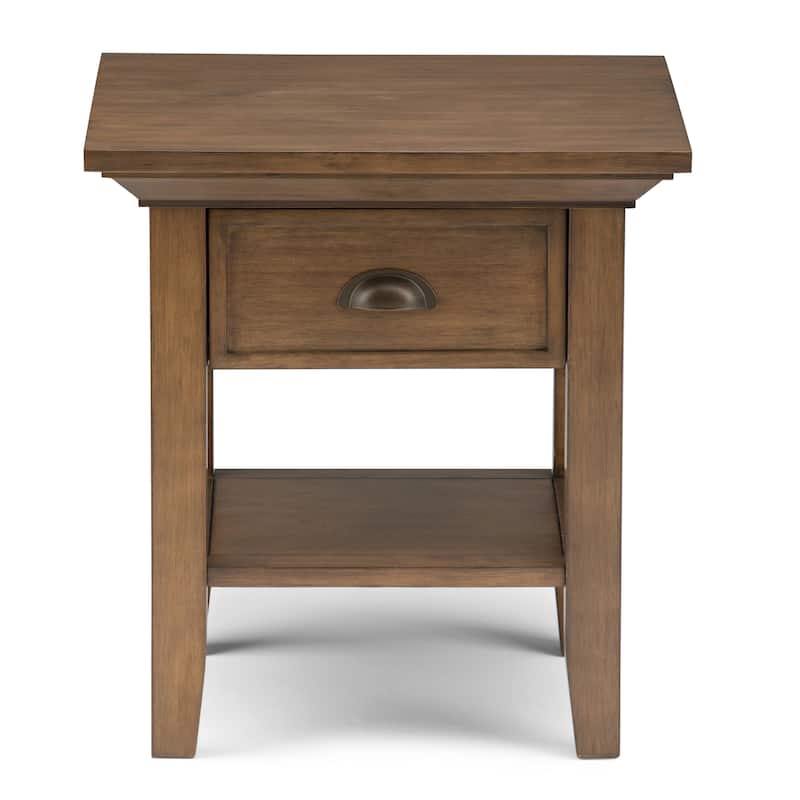 WYNDENHALL Mansfield SOLID WOOD 19 inch Wide Square Transitional End Side Table - 19.1 inches wide