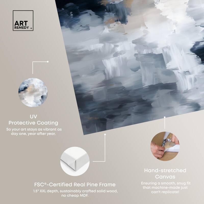 Midnight and Ivory II Canvas by Art Remedy, Gallery Wrapped