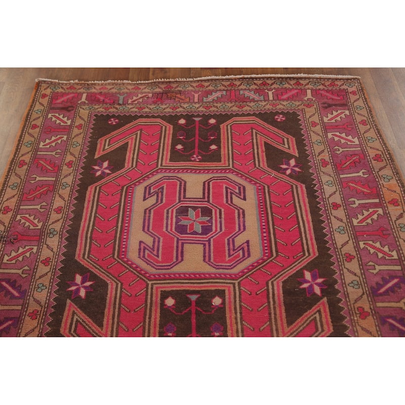 Over Dyed Meshkin Persian Vintage Runner Rug Handmade Wool Carpet - 4'5"x 10'11"
