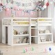 preview thumbnail 1 of 17, Multi-function Twin Size Low Loft Bed with Shelves for Kids White