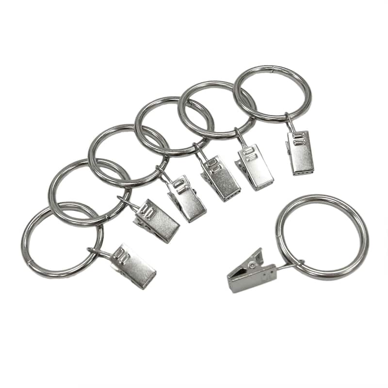 Lumi 1-1/2 in. Clip Rings For 1 in. Curtain Rods(7-Pack)