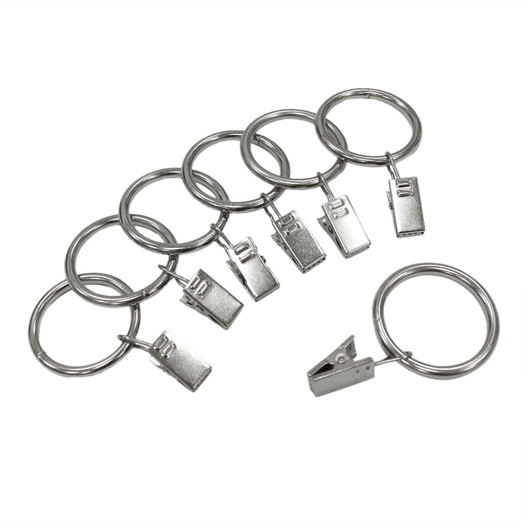 Lumi 1-1/2 in. Clip Rings For 1 in. Curtain Rods(7-Pack)