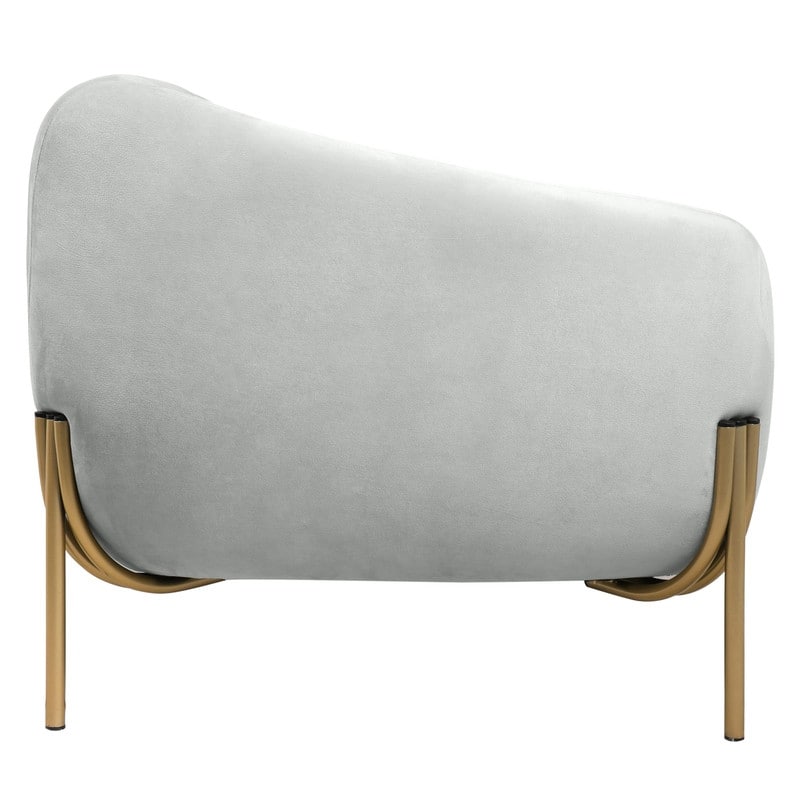 Zuno Modern Velvet Upholstered 3-Seater Sofa with Curved Seamless Design Gold Metal Base Plush Foam Cushions Easy Assembly