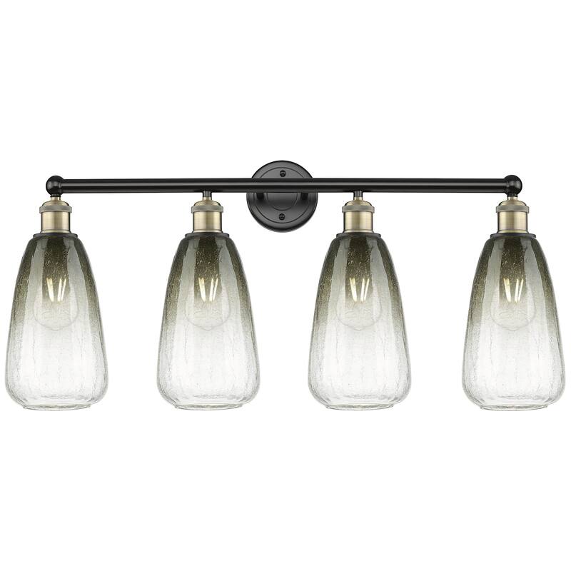 Innovations Lighting 616-4W-16-33 Brookhaven Almond Vanity Brookhaven - Black Antique Brass / Slate