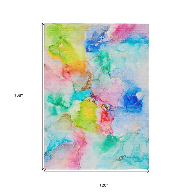 Nava Artistic Abstract Weather Resistant Blended Style Outdoor Rug
