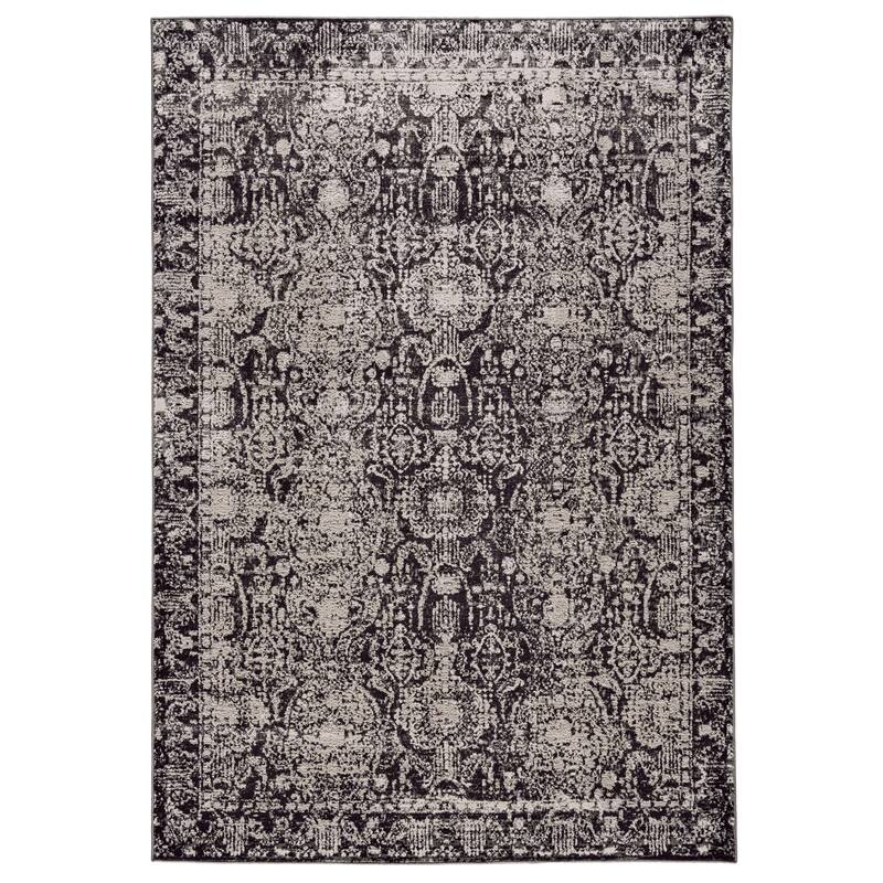 Alexander R3680 Distressed Modern Area Rug - 10' x 13'2" - Gray/Ivory
