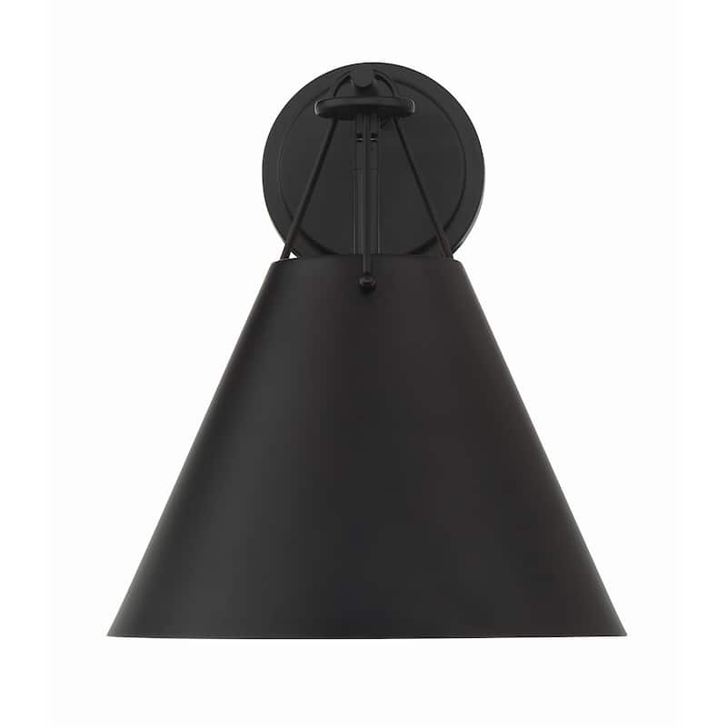 Xavier 1 Light Matte Black Sconce - 10"W x 12.5"H x 10.5"D