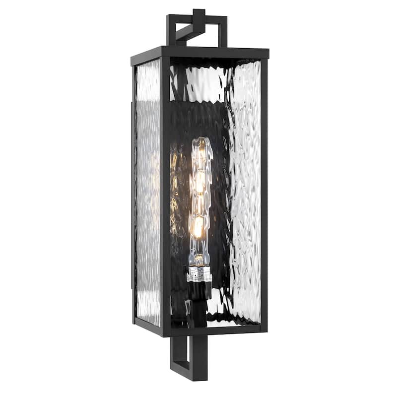 LED Outdoor Wall Lantern 1-Light 22-in H Matte Black Fixture - 22 inch - 22 inch - Matte Black