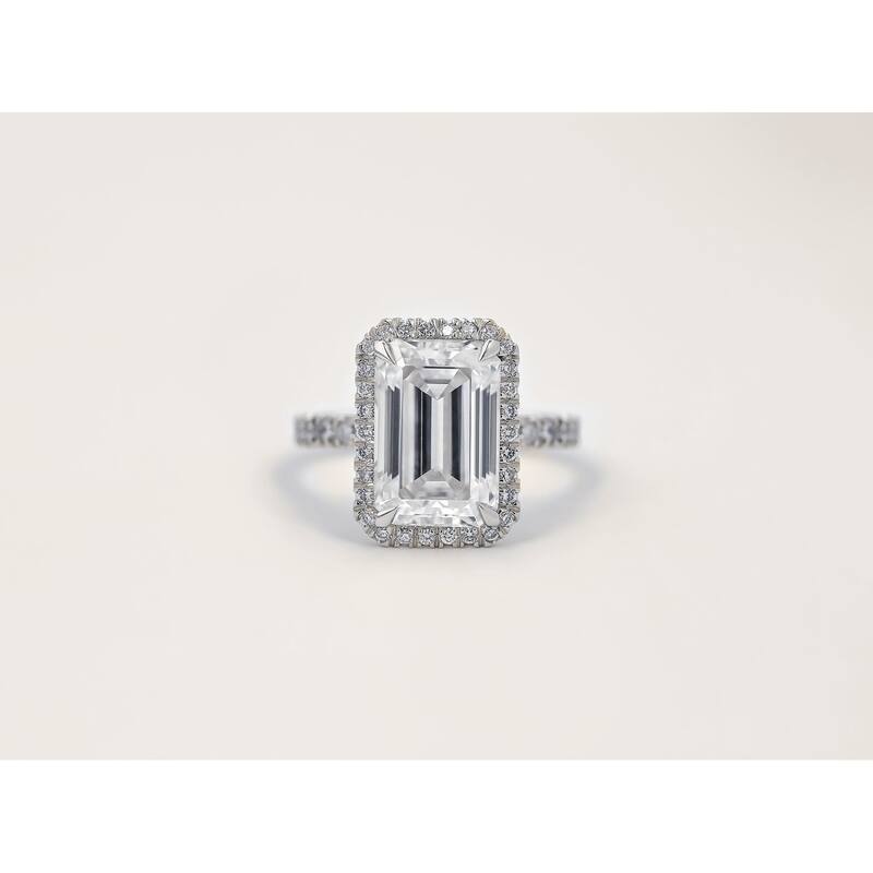 Kobelli Signature Collection Bold Series 5.6 Carats Lab Grown Diamond Certified 14k Solid Gold Emerald-cut Halo Eloise Ring