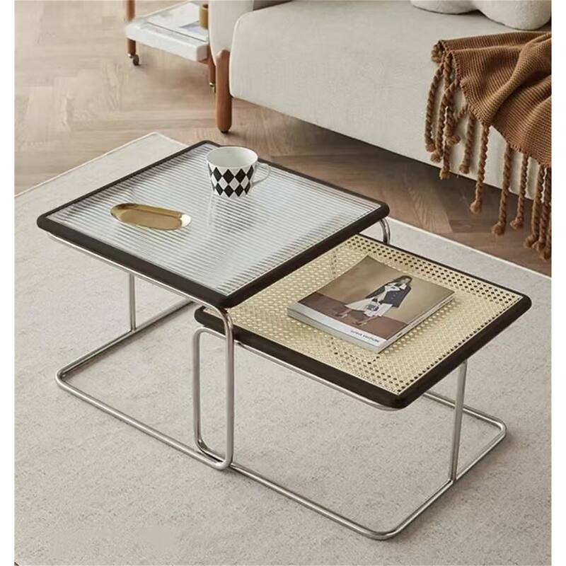 Modern Versatile Indoor/Outdoor Coffee Table with Solid Wood Frame