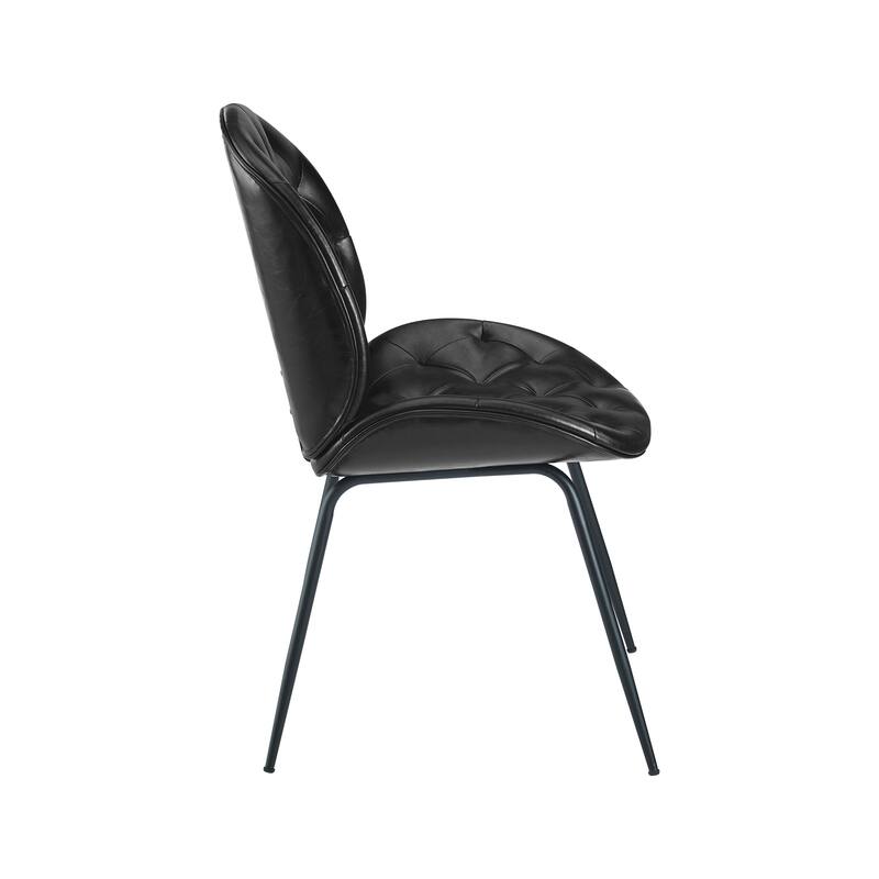 Art Leon Mid-Century Tufted Style Dining Chair in Beetle Shape Design