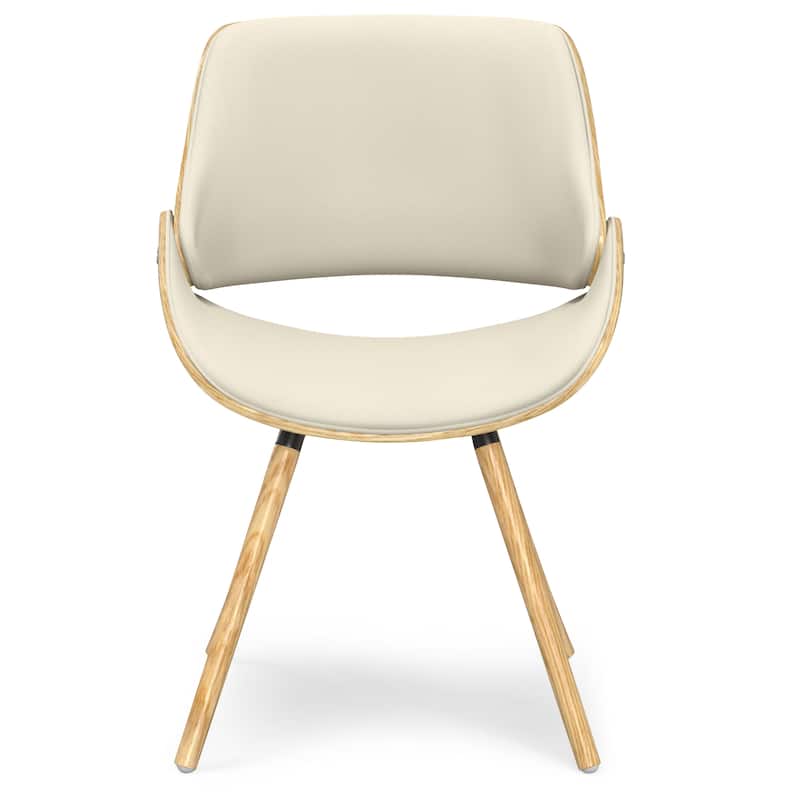 WYNDENHALL Malone Mid Century Modern Bentwood Dining Chair with Light Wood in Polyester linen - 22.8" D x 20.9" W x 30.9"H