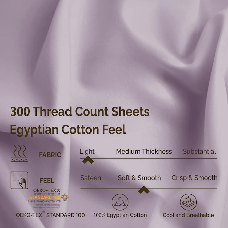 Superior Egyptian Cotton Sateen 300-Thread Count Solid Sheet Set- Split King