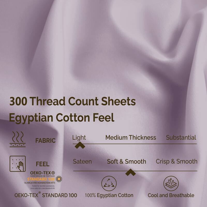 Egyptian Cotton 300 Thread Count Solid Bed Sheet Set by Superior
