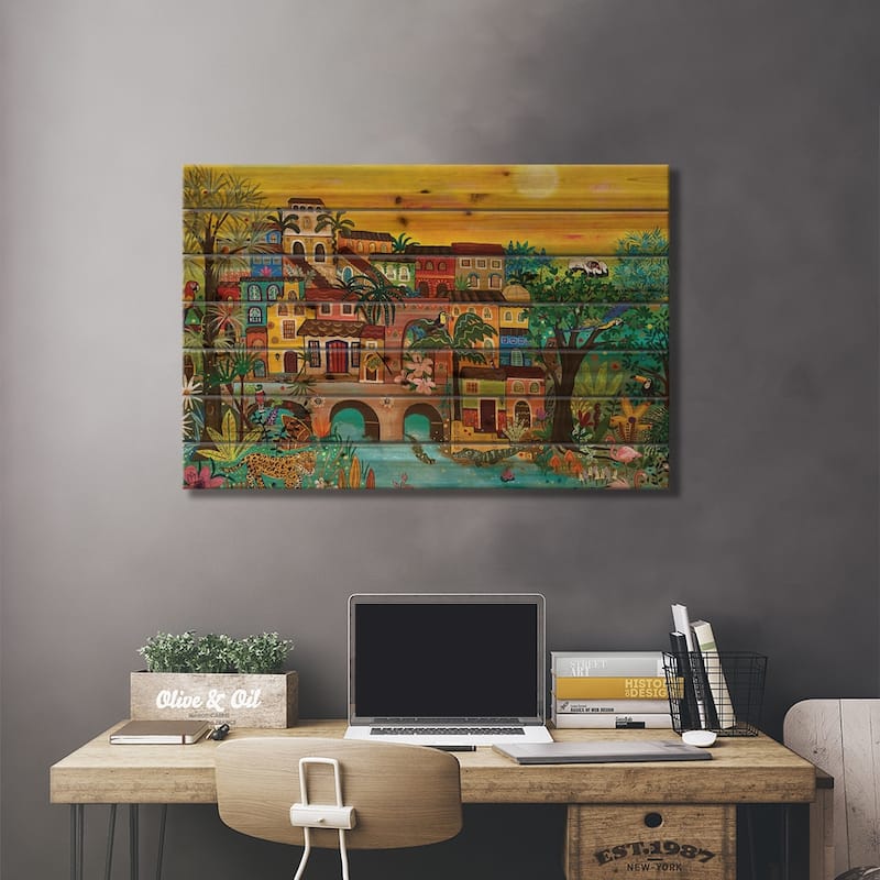 Cuando El Condor Pasa Print On Wood by Magali Modoux - Multi-Color